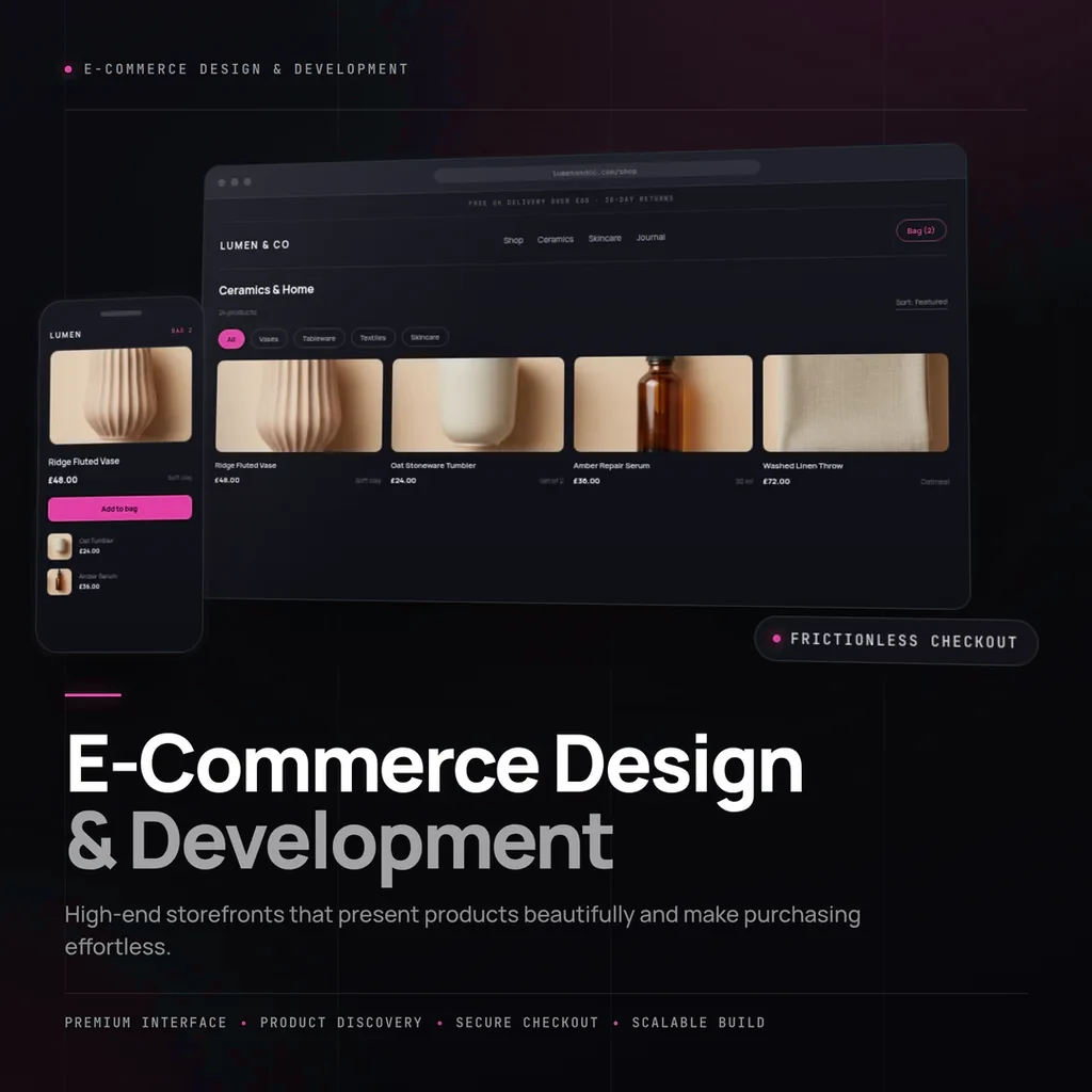 E-Commerce Design & Development — service artwork