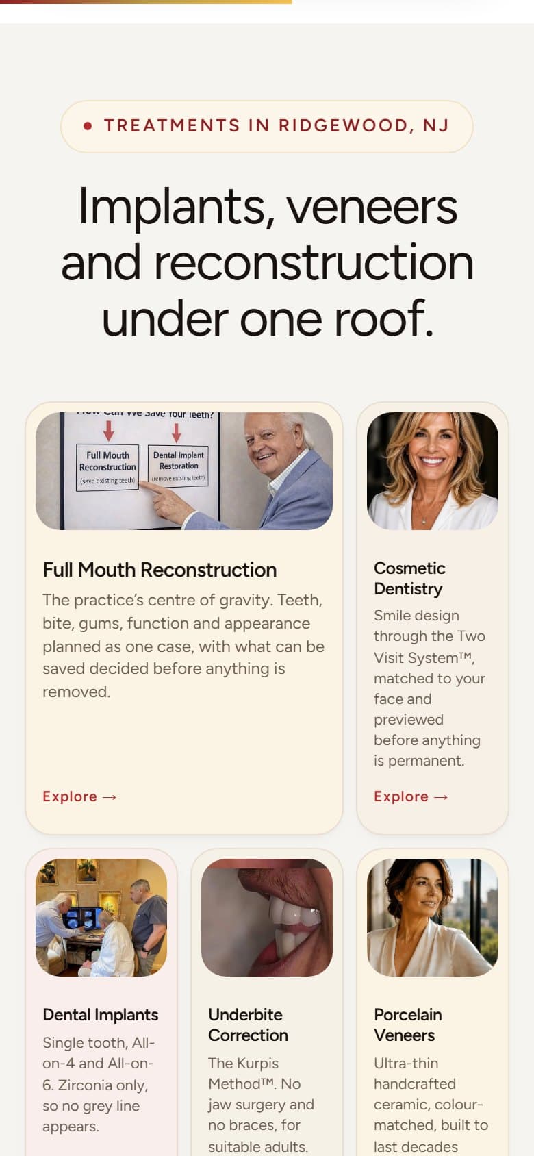 The treatments section on a 390×844 phone screen.